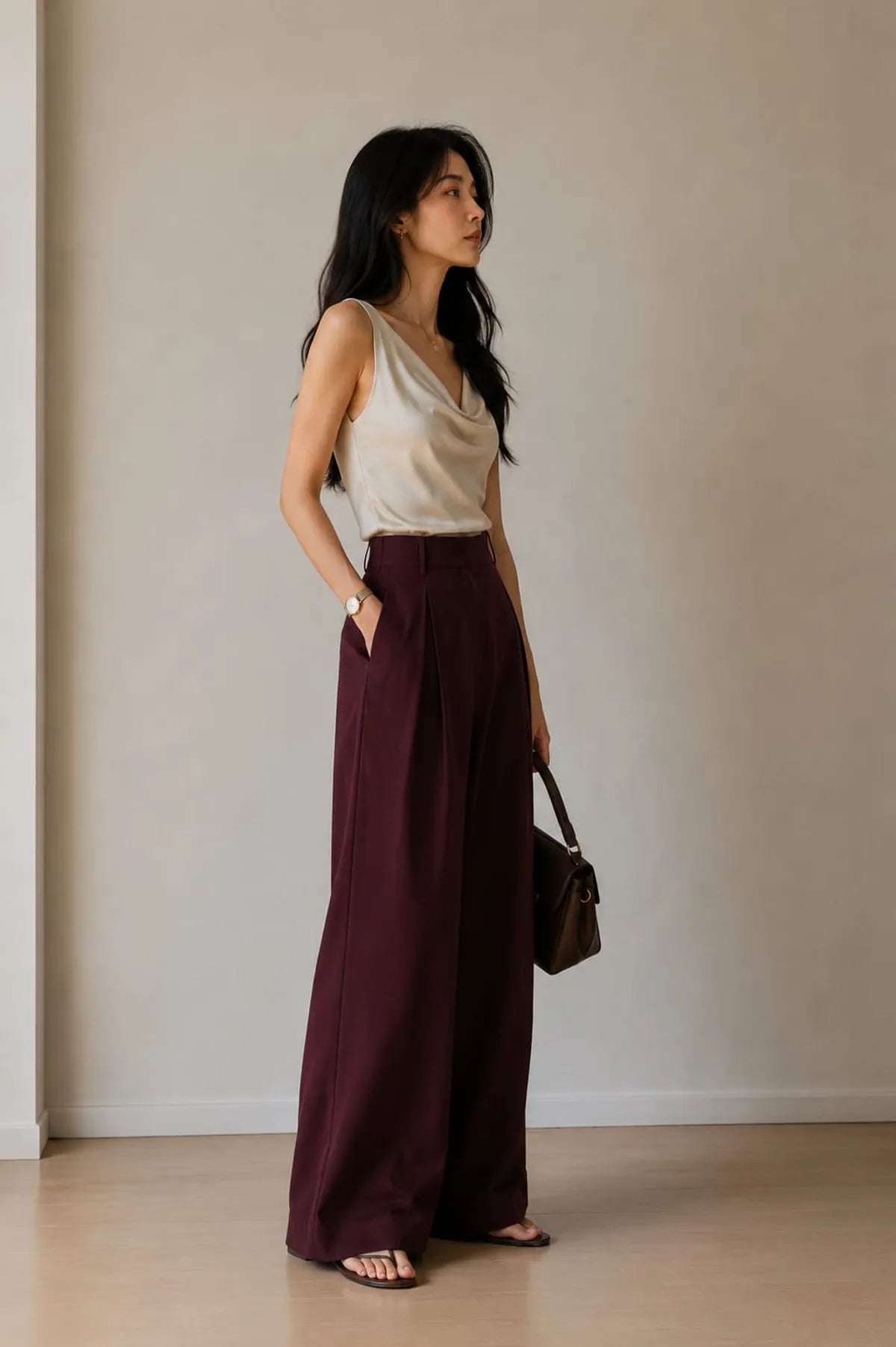 Korean Style High Waist Chein Brown
