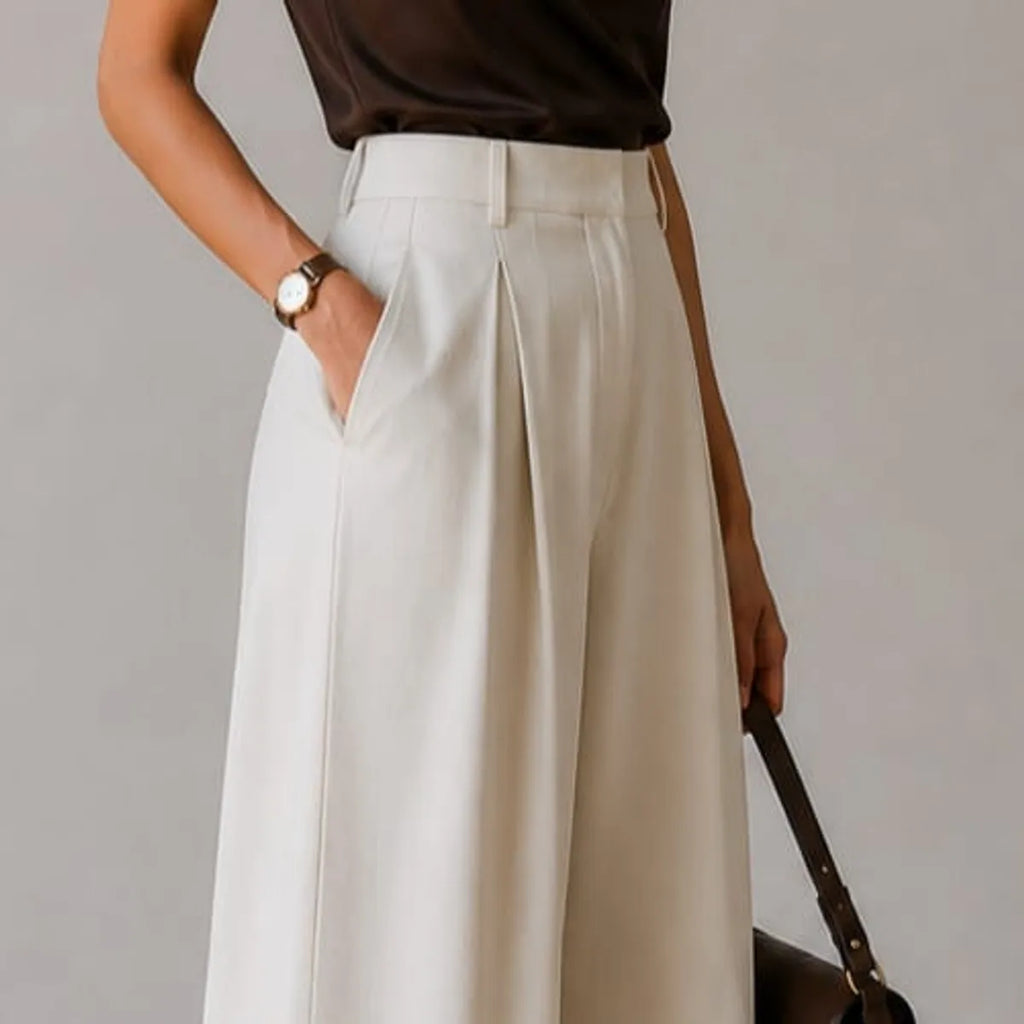 Korean Style High Waist Chein Cream
