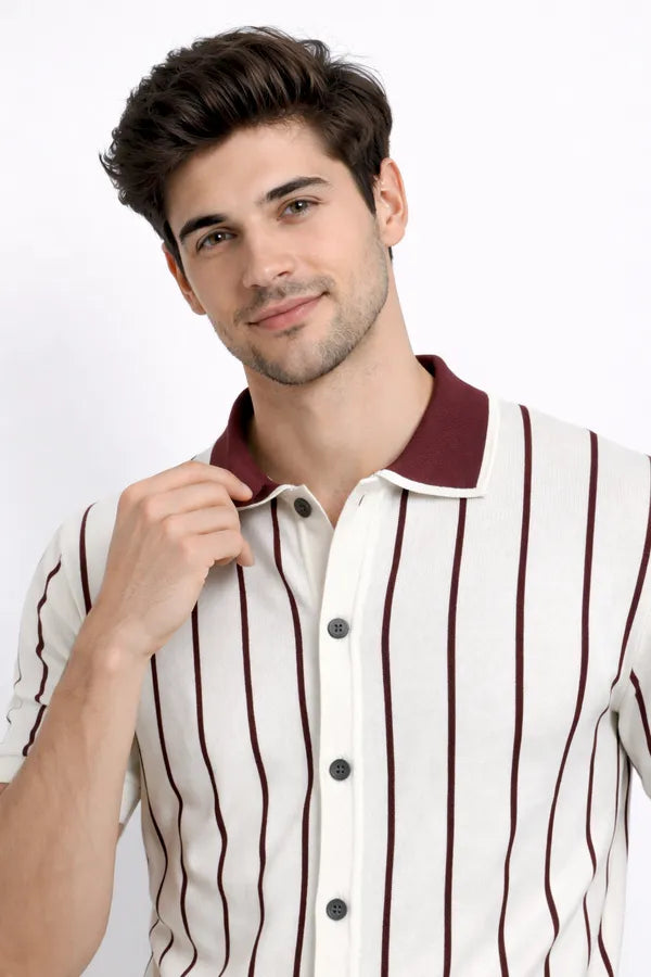Montrose Striped Knit Polo