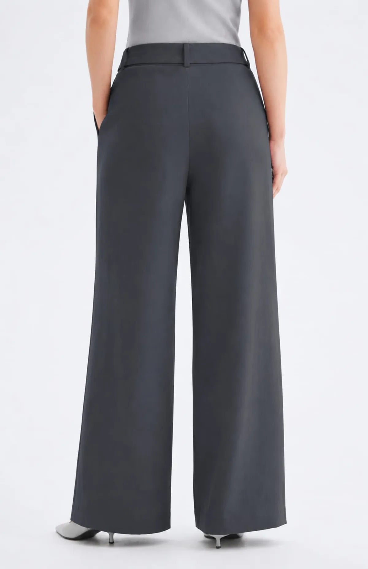 Korean Style High Waist Buckle Gray