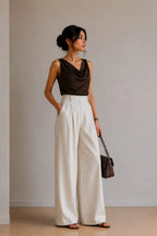 Korean Style High Waist Chein Cream