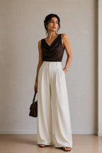 Korean Style High Waist Chein Cream