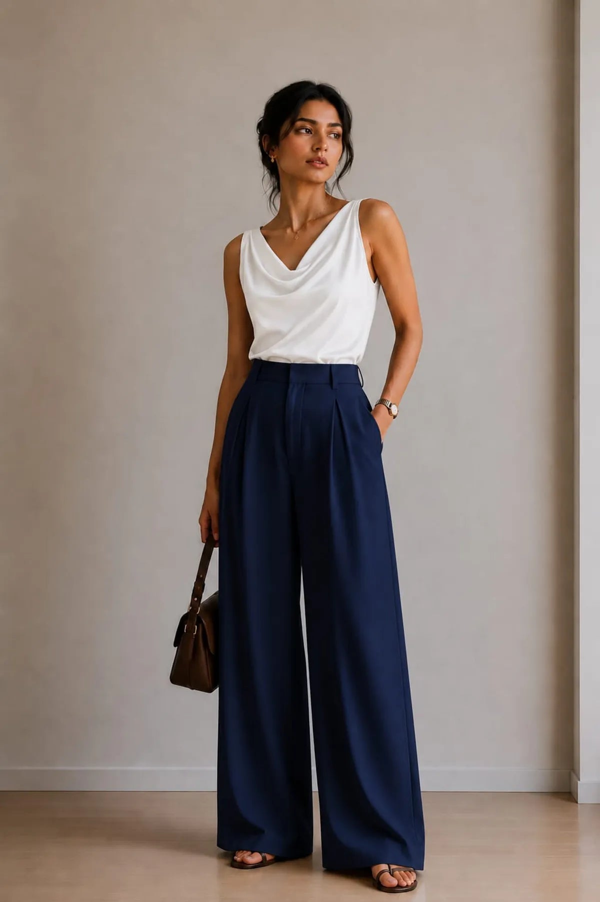 Korean Style High Waist Chein Blue