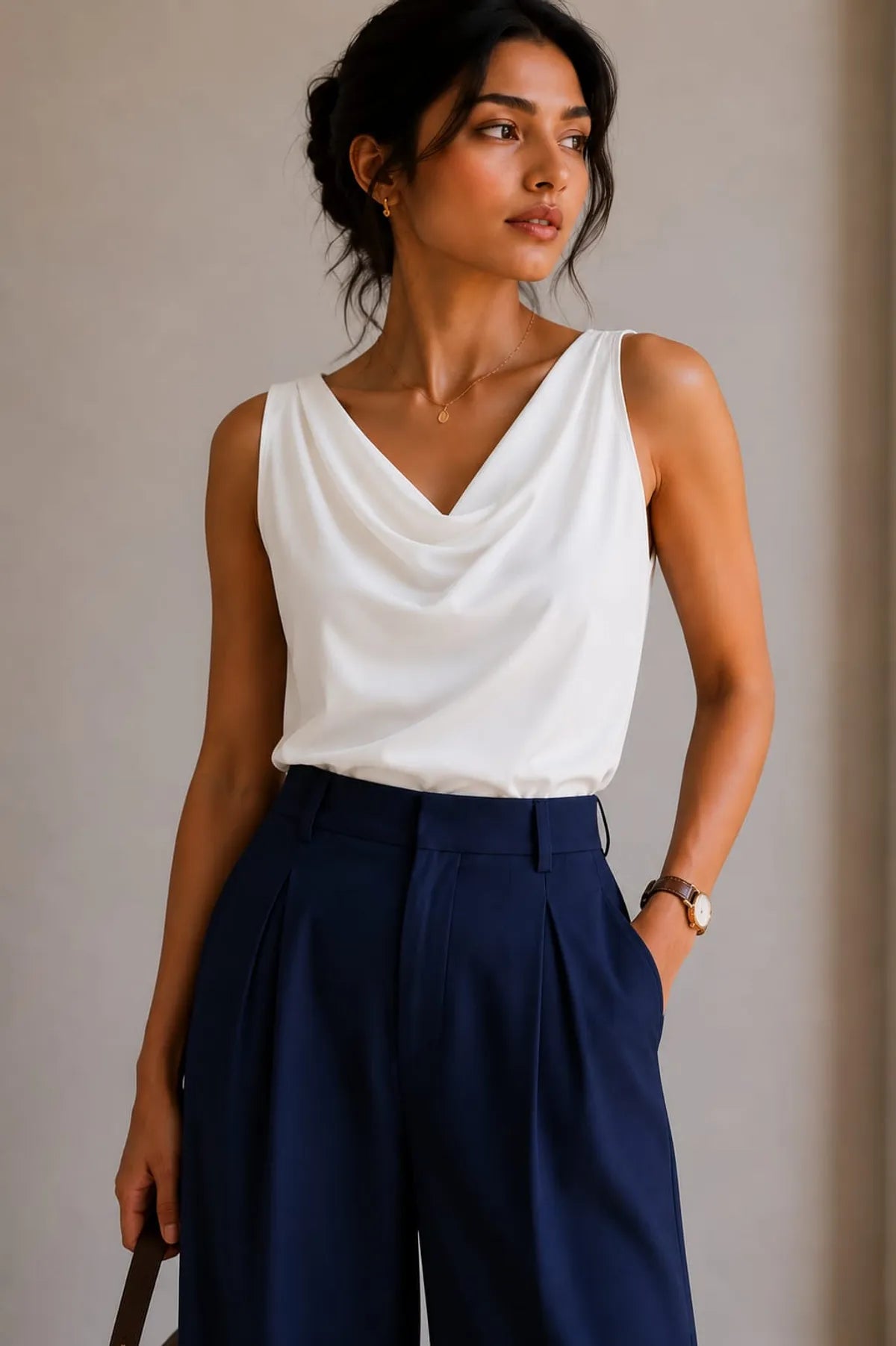 Korean Style High Waist Chein Blue