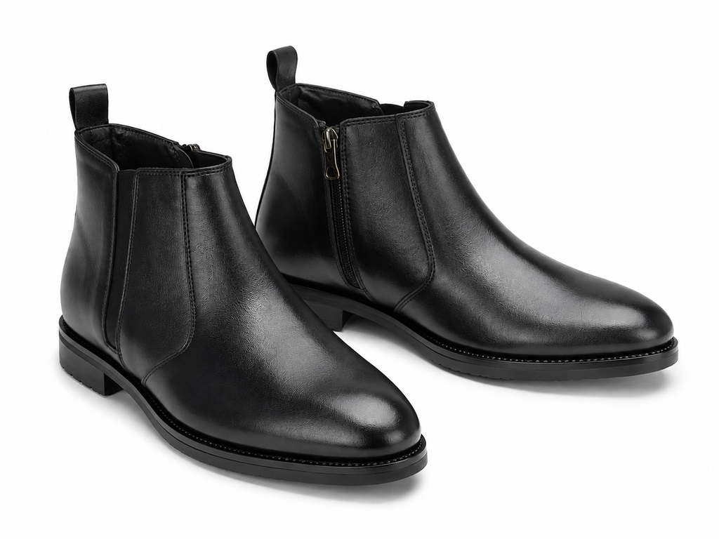 Men's Croc-Textured Chelsea Black