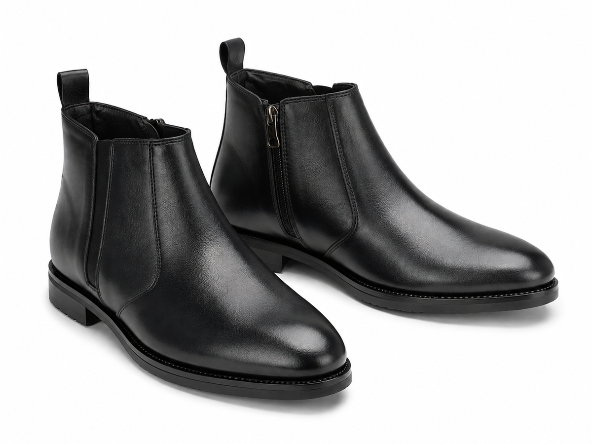 Men's Croc-Textured Chelsea Black