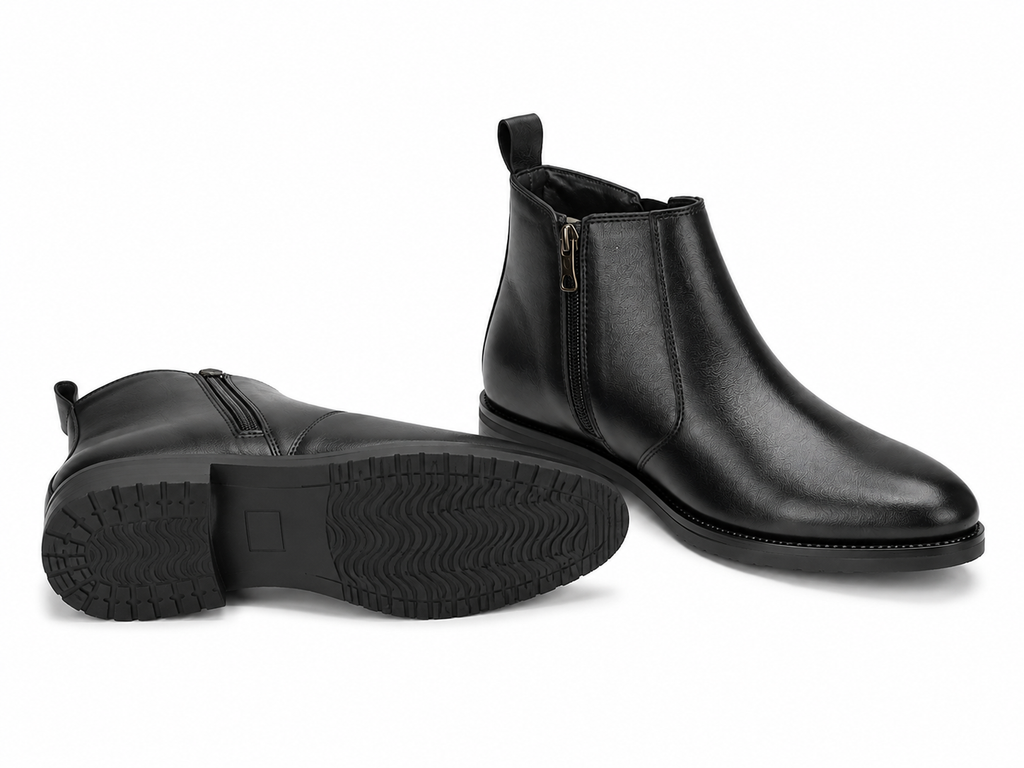 Men's Croc-Textured Chelsea Black