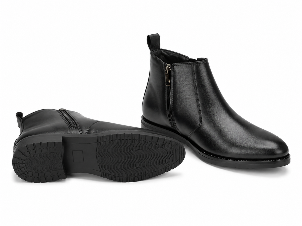 Men's Croc-Textured Chelsea Black