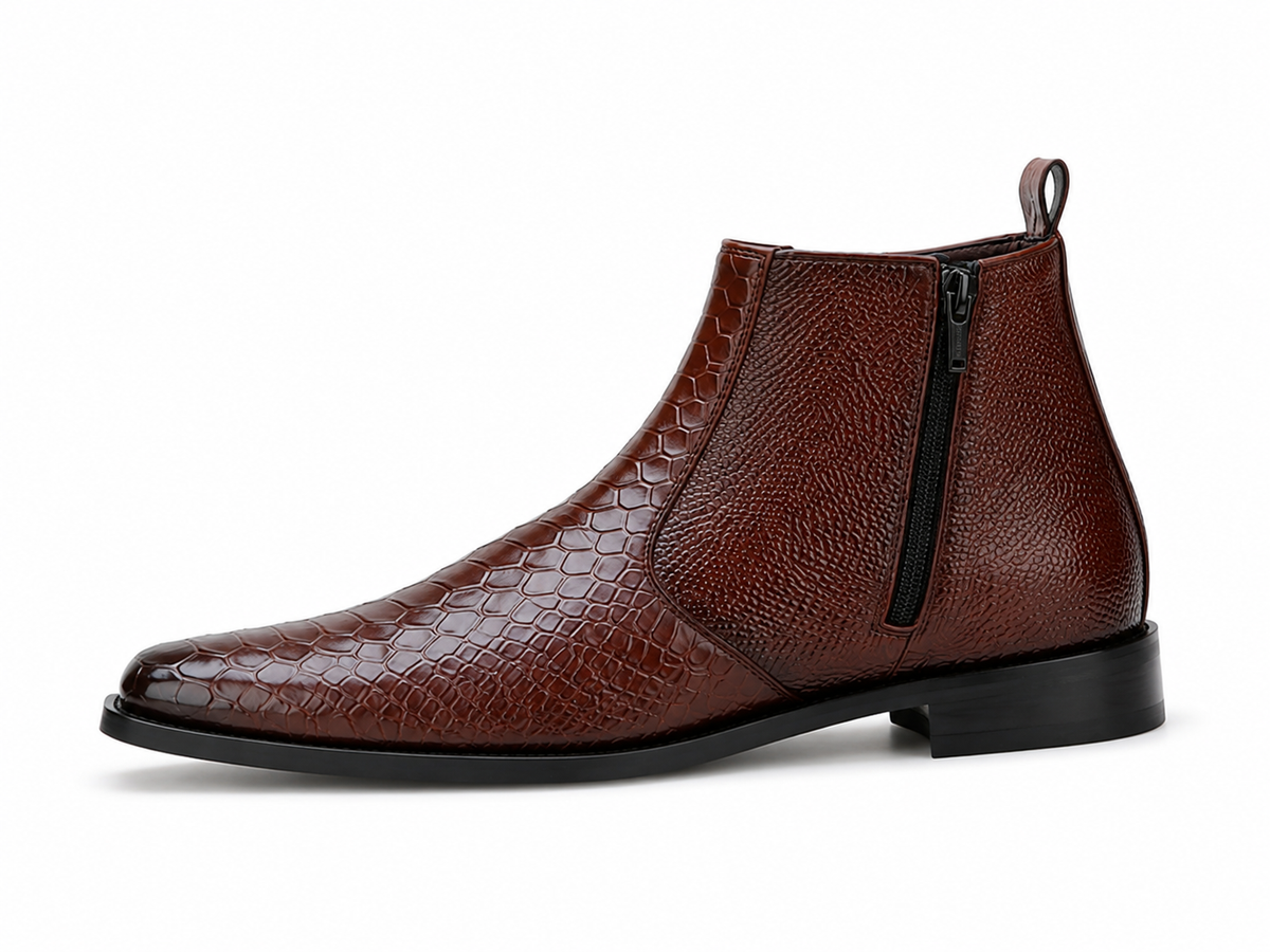 Men's Croc-Textured Chelsea Boots