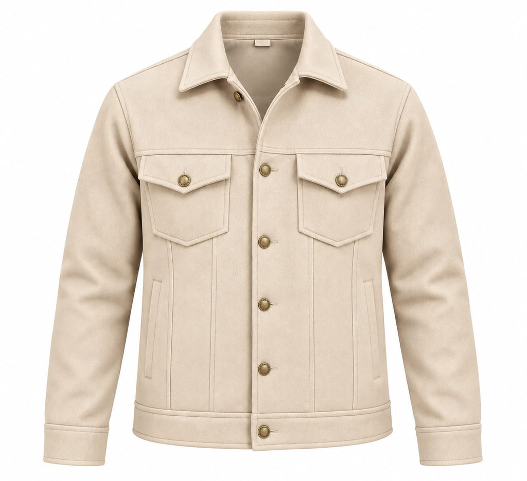 Men's Beige Tweed Textured Jacket