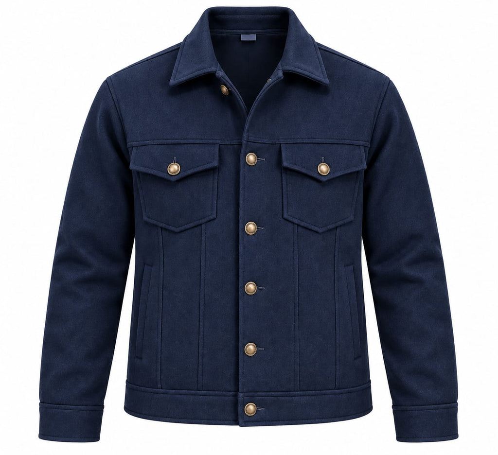 Men's Blue Tweed Textured Jacket