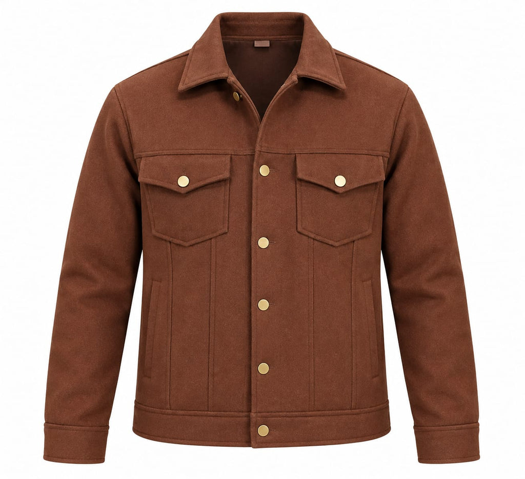 Men's Brown Tweed Textured Jacket