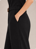 Korean Style High Waist Buckle Black