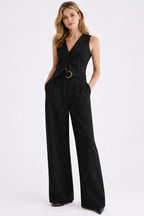 Korean Style High Waist Buckle Black