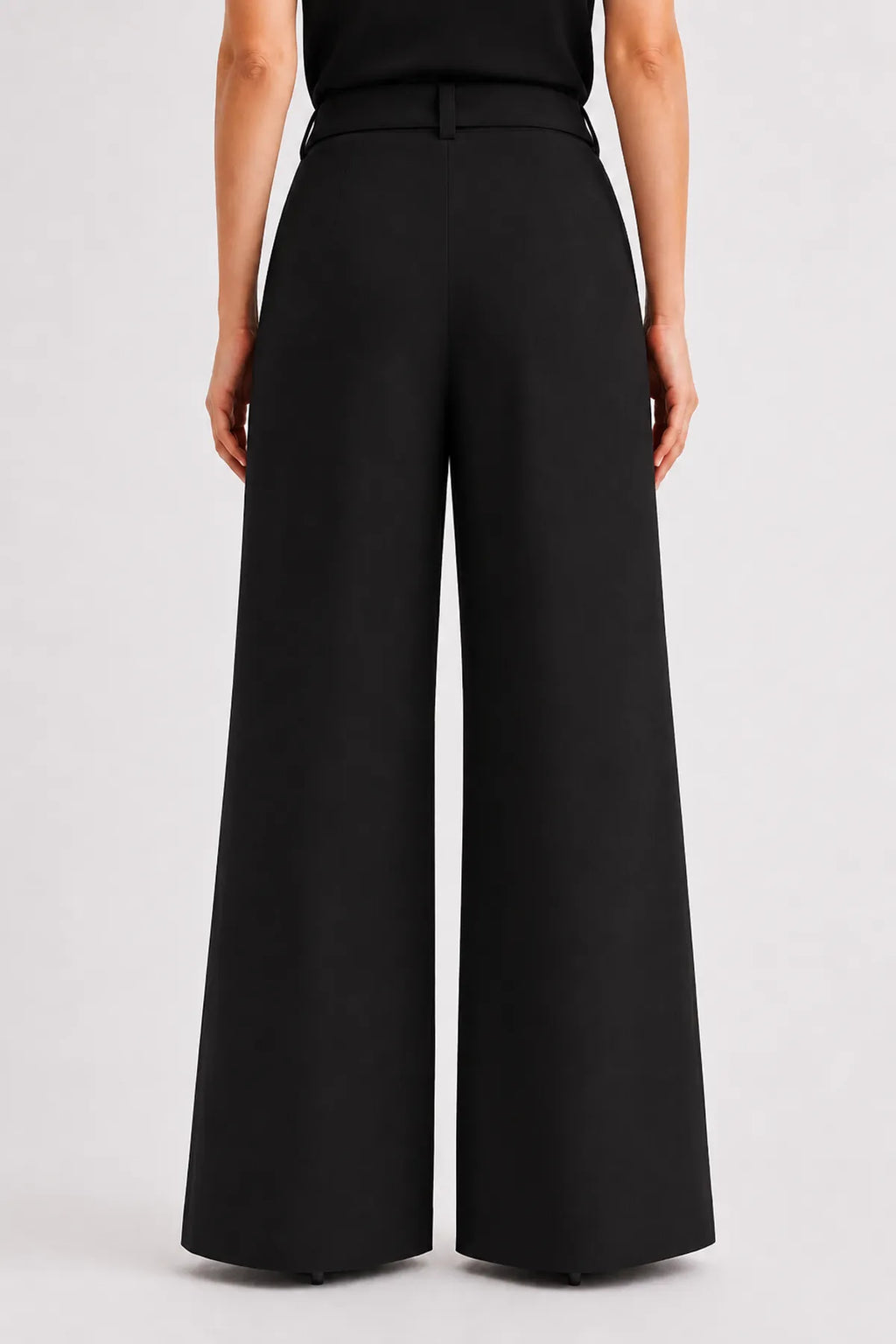 Korean Style High Waist Buckle Black