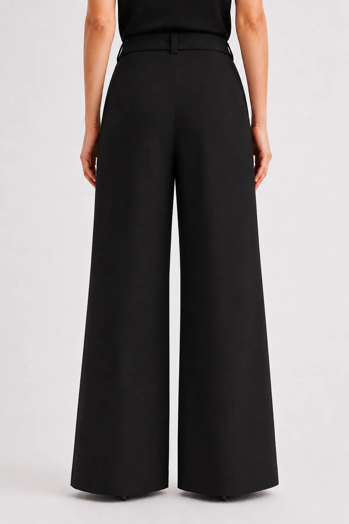 Korean Style High Waist Buckle Black