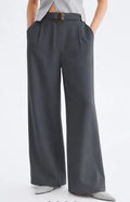 Korean Style High Waist Buckle Gray