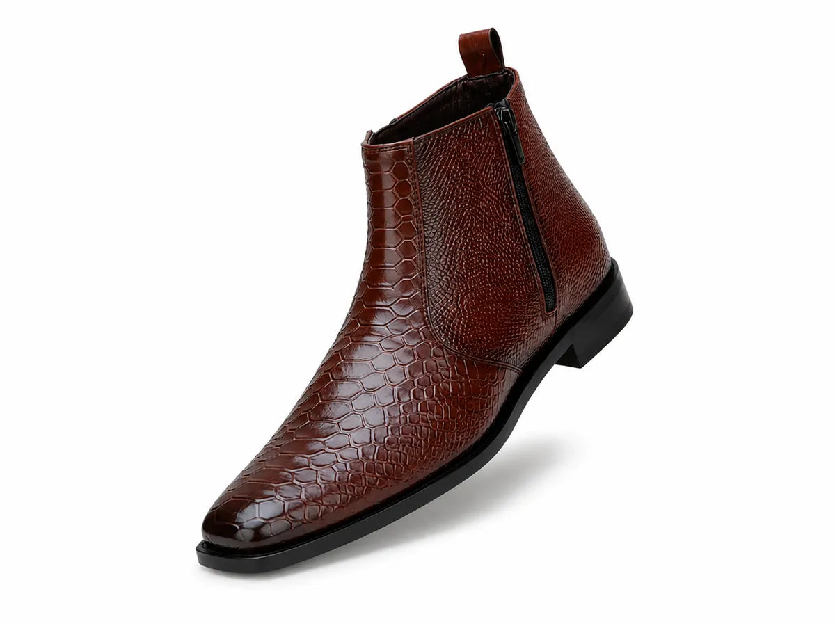 Men's Croc-Textured Chelsea Boots